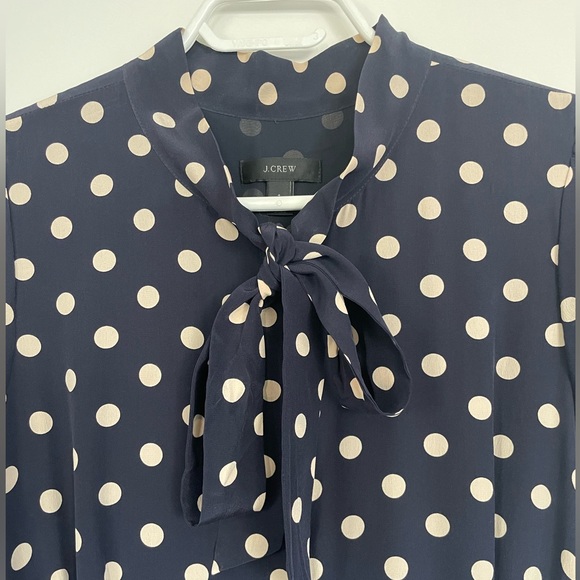 Navy Polka Dot Dress With Bow - Picture 2 of 2